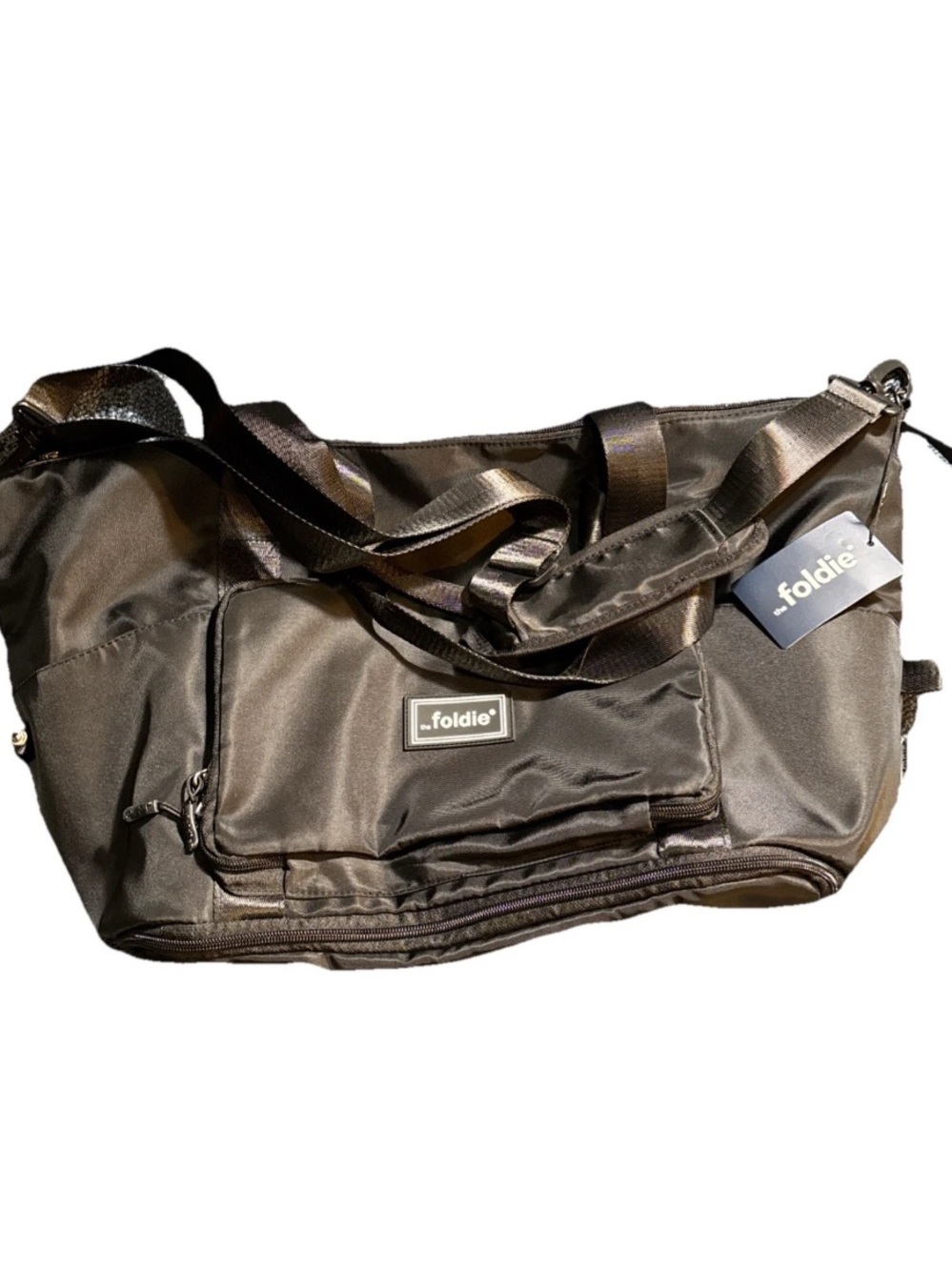 NWT The Foldie Black Packable Tote Duffel Bag - Picture 4 of 10